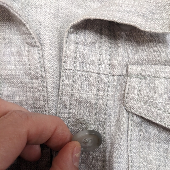 Loft Ann Taylor Gray Linen Blend Jacket Wide Sleeves - Picture 9 of 9